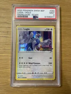 2020 Pokemon Swsh BSP Lugia Holo Prerelease Staff PSA 9 - Card #069 - Image 2