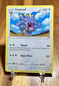 Exploud 137/185 Rare Non Holo Vivid Voltage Pokemon Card NM - Image 1
