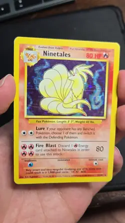 Ninetales Rare Holo Card 12/102 Pokemon TCG Base Set - MP - Image 2