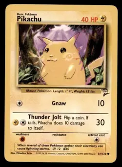 4X Pokemon Card Pikachu (Base Set 2) 87/130 LIGHTLY PLAYED Non-Holo Common TCG! - Image 1