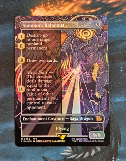 Summon: Bahamut, Borderless, Foil, NM, FINAL FANTASY, Magic, MTG - Image 1