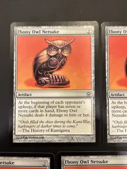 5x Ebony Owl Netsuke Saviors of Kamigawa MTG Magic the Gathering NM UP X5 - Image 2