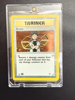 Brock 15/132 1st Edition Gym Heroes Holo Rare Pokemon TCG MP Card 15/132 - Image 1
