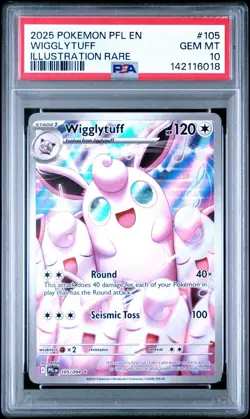 2025 Pokemon Phantasmal Flames Wigglytuff Illustration Rare #105/094 - PSA 10 - Image 1