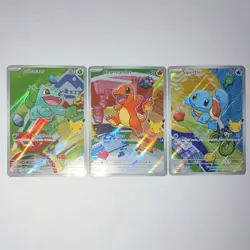 Pokemon TCG First Partner Illustration Collection Series 1 Kanto GEN 1 Starters - Image 1