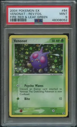 Pokemon Venonat Reverse Holo PSA 9 Mint 84/112 Fire Red Leaf Green - Image 1