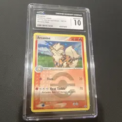 2004 Pokemon Arcanine Reverse Holo 18 CGC 10 Gem Mint EX Fire Red Leaf Green - Image 1