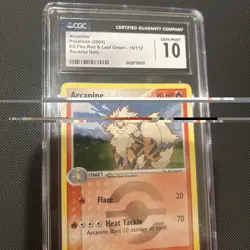 2004 Pokemon Arcanine Reverse Holo 18 CGC 10 Gem Mint EX Fire Red Leaf Green - Image 2