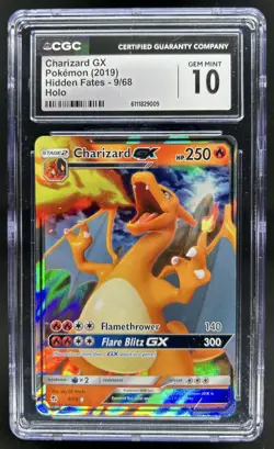 2019 Pokemon SM Hidden Fates Charizard GX #9/68 CGC 10 - Image 1