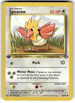Spearow 62/64 - Jungle - 1st Edition - Pokemon TCG MP Crease - Image 1