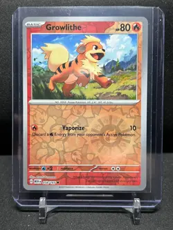 Growlithe 058/165 Reverse Holo Pokemon 2023 Scarlet Violet 151 NM English - Image 1