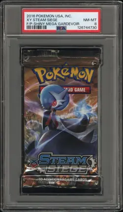 PSA 8 Near Mint Pokemon 2016 XY Steam Siege Mega Gardevoir Sealed Booster Pack - Image 1
