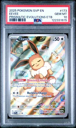 2025 POKEMON SVP EN-SV BLACK STAR PROMO #173 EEVEE PSA 10 - Image 1