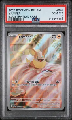 2025 POKEMON PFL EN-PHANTASMAL FLAMES ILLUSTRATION RARE #099 YAMPER PSA 10 - Image 1