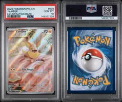 2025 POKEMON PFL EN-PHANTASMAL FLAMES ILLUSTRATION RARE #099 YAMPER PSA 10 - Image 3