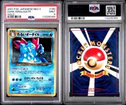 Pokemon Dark Feraligatr 160 Darkness & Light Holo Rare Japanese PSA 9 2001 - Image 3