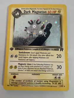Pokemon Team Rocket 1st Edition Dark Magneton Holo 11/82 HP - Image 1