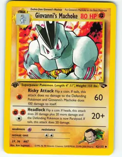 Giovanni's Machoke - 1st Edition - 42/132 Gym Challenge - Pokemon TCG - 2000 - Image 1