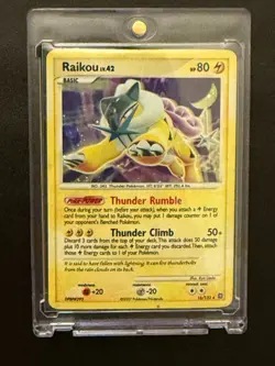 POKEMON TCG Diamond & Pearl - Secret Wonders NM Rare Holo #16/132 RAIKOU 16/132 - Image 1