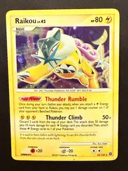 POKEMON TCG Diamond & Pearl - Secret Wonders NM Rare Holo #16/132 RAIKOU 16/132 - Image 2