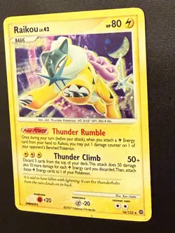 POKEMON TCG Diamond & Pearl - Secret Wonders NM Rare Holo #16/132 RAIKOU 16/132 - Image 4