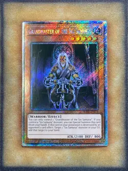 Yugioh Grandmaster of the Six Samurai RA03-EN174 Platinum Secret Rare 1st Ed NM - Image 1