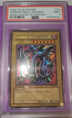 2002 Yu-Gi-Oh MRL Serpent Night Dragon 1st Edition PSA 9 - Image 1