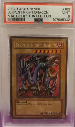 2002 Yu-Gi-Oh MRL Serpent Night Dragon 1st Edition PSA 9 - Image 2