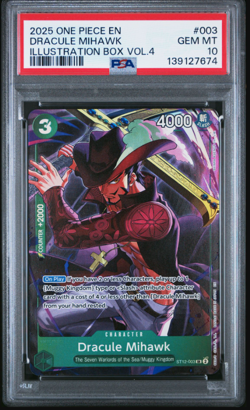 Dracule Mihawk (Illustration Box Vol.4) ST12-003 One Piece Foil PSA 10 - Image 1
