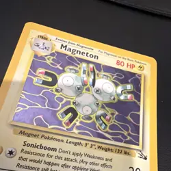 Pokemon Magneton Fossil Holo Rare Card 11/62 80 HP English 1999 WOTC Vintage - Image 2