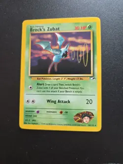 Pokemon Card - Brock's Zubat Gym Heroes 24/132 Rare NM - Image 1