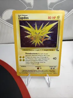 Pokemon TCG Zapdos Holo Rare Card 15/62 Fossil Lightly Played - Image 1