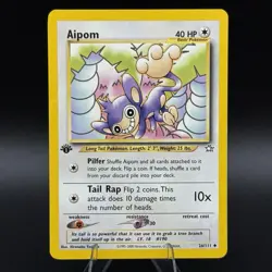 Aipom 26/111 LP Neo Genesis 1st Edition Pokemon Card. Free Tracked Shipping! - Image 1