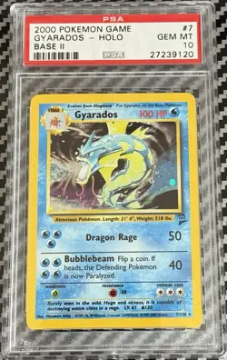 2000 Pokemon Base 2 #7 Gyarados Holo PSA 10 Card GEM MINT! Trusted Seller! POP81 - Image 1