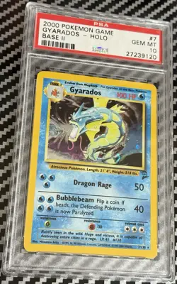 2000 Pokemon Base 2 #7 Gyarados Holo PSA 10 Card GEM MINT! Trusted Seller! POP81 - Image 2