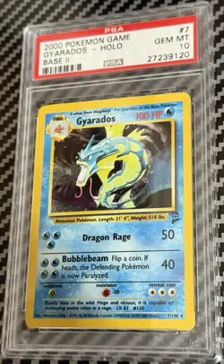 2000 Pokemon Base 2 #7 Gyarados Holo PSA 10 Card GEM MINT! Trusted Seller! POP81 - Image 3