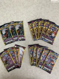 17 Packs - Pokemon Sun & Moon Unified Minds 3 Card Packs - Sealed - Image 1