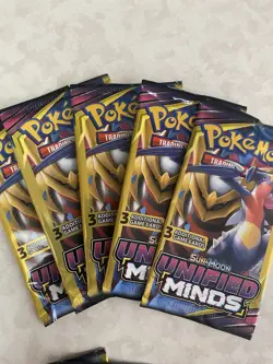 17 Packs - Pokemon Sun & Moon Unified Minds 3 Card Packs - Sealed - Image 2