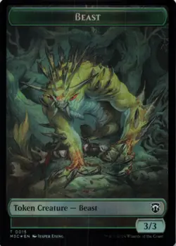 MTG Beast (0015) (Ripple Foil) // Insect (0025) Double-Sided Token Foil NM MH3 - Image 1