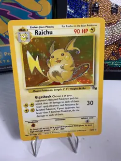 Pokemon TCG Raichu Holo Rare Card 14/62 Fossil Unlimited NM/LP+ - Image 1