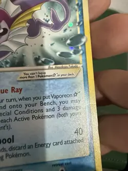 2007 Vaporeon Gold Star 102/108 Power Keepers Holo Vintage Pokemon Card - Image 5