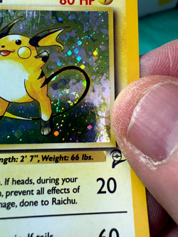 Raichu 16/130 Base Set 2 Holo Swirl MP/HP Pokemon Card - Image 2
