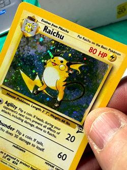 Raichu 16/130 Base Set 2 Holo Swirl MP/HP Pokemon Card - Image 3