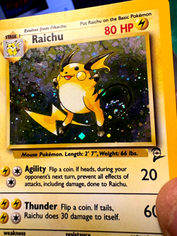 Raichu 16/130 Base Set 2 Holo Swirl MP/HP Pokemon Card - Image 5