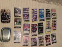 One Piece GCC 51 Card Deck Gecko Moria Eng OP14 Plus Sabo Opened Tin Included - Image 1