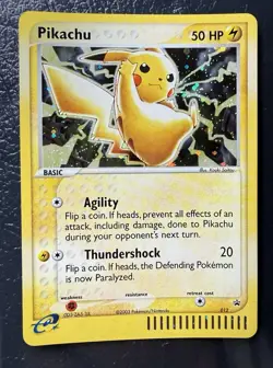 2003 PIKACHU 12 HOLO BLACK STAR PROMO & MEOWTH 13 HOLO POKEMON CARD N/MINT - Image 3