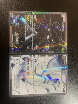 Zekrom & Reshiram Black And White 114, 113 LP Pokemon Collection Card Lot - Image 1