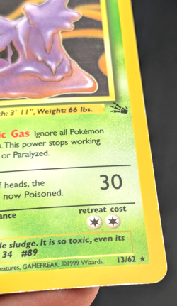 Muk 13/62 Holo Rare Stage 1 Fossil Pokemon Card WOTC Vintage 1999 - Image 3