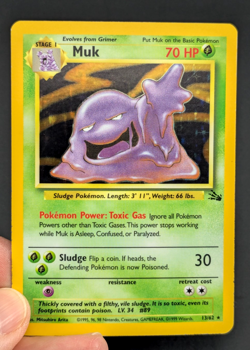 Muk 13/62 Holo Rare Stage 1 Fossil Pokemon Card WOTC Vintage 1999 - Image 4