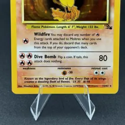 Moltres Holo Rare - Fossil Set 12/62 - WOTC Vintage Pokemon Card - Image 3